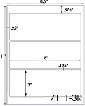 8 x 3 Rectangle Ultra Brown Kraft Label Sheet<BR><B>USUALLY SHIPS SAME DAY</B>