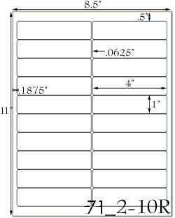 4 x 1 Rectangle Ultra Brown Kraft Label Sheet<BR><B>USUALLY SHIPS SAME DAY</B>