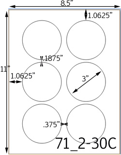3 Diameter Round Ultra Brown Kraft Label Sheet<BR><B>USUALLY SHIPS SAME DAY</B>