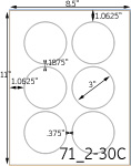 3 Diameter Round Label Sheet, Round Inkjet Labels, Round Laser Labels