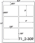 4 x 3 Rectangle Ultra Brown Kraft Label Sheet<BR><B>USUALLY SHIPS SAME DAY</B>