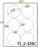 3 1/4 Diameter Round Brown Kraft Label Sheet<BR><B>USUALLY SHIPS SAME DAY</B>