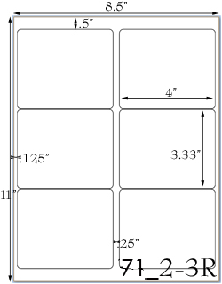 4 x 3 1/3 Rectangle Ultra Brown Kraft Label Sheet<BR><B>USUALLY SHIPS SAME DAY</B>