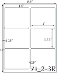 4 x 3 1/3 Rectangle Ultra Brown Kraft Label Sheet<BR><B>USUALLY SHIPS SAME DAY</B>