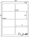 4 x 2 1/2 Rectangle Ultra Brown Kraft Label Sheet<BR><B>USUALLY SHIPS SAME DAY</B>