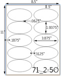3 7/8 x 1 15/16 Oval Ultra Brown Kraft Label Sheet<BR><B>USUALLY SHIPS SAME DAY</B>