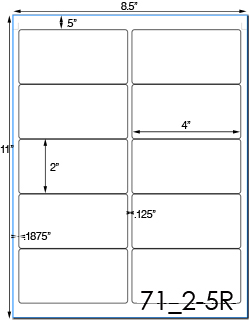 4 x 2 Rectangle Ultra Brown Kraft Label Sheet<BR><B>USUALLY SHIPS SAME DAY</B>