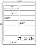 4 x 1 1/3 Rectangle Ultra Brown Kraft Label Sheet<BR><B>USUALLY SHIPS SAME DAY</B>