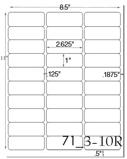 2 5/8 x 1 Rectangle Ultra Brown Kraft Label Sheet<BR><B>USUALLY SHIPS SAME DAY</B>