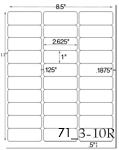 2 5/8 x 1 Rectangle Ultra Brown Kraft Label Sheet<BR><B>USUALLY SHIPS SAME DAY</B>