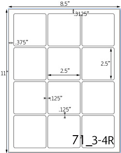 2 1/2 x 2 1/2  Square Ultra Brown Kraft Label Sheet<BR><B>USUALLY SHIPS SAME DAY</B>