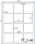 2 1/2 x 2 1/2  Square Ultra Brown Kraft Label Sheet<BR><B>USUALLY SHIPS SAME DAY</B>