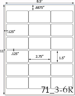 2 3/4 x 1 1/2  Rectangle Ultra Brown Kraft Label Sheet<BR><B>USUALLY SHIPS SAME DAY</B>