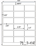 2 3/4 x 1 1/2  Rectangle Ultra Brown Kraft Label Sheet<BR><B>USUALLY SHIPS SAME DAY</B>