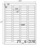 1 3/4 x 1/2 Rectangle Ultra Brown Kraft Label Sheet<BR><B>USUALLY SHIPS SAME DAY</B>