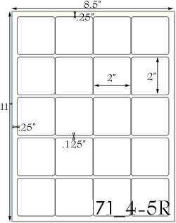 2 x 2  Square Ultra Brown Kraft Label Sheet<BR><B>USUALLY SHIPS SAME DAY</B>