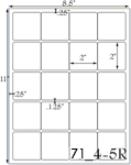 2 x 2  Square Ultra Brown Kraft Label Sheet<BR><B>USUALLY SHIPS SAME DAY</B>