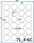 1 2/3 Diameter Round Ultra Brown Kraft Label Sheet<BR><B>USUALLY SHIPS SAME DAY</B>