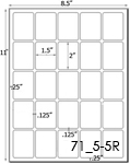 1 1/2 x 2 Rectangle Ultra Brown Kraft Label Sheet<BR><B>USUALLY SHIPS SAME DAY</B>