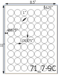 1 Diameter Round Ultra Brown Kraft Label Sheet<BR><B>USUALLY SHIPS SAME DAY</B>