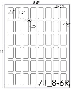 3/4 x 1 1/2 Rectangle Ultra Brown Kraft Label Sheet<BR><B>USUALLY SHIPS SAME DAY</B>