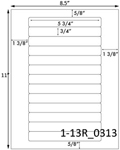 5 3/4 x 3/4 Rectangle <BR>Brown Kraft Printed Label Sheet<BR><B>USUALLY SHIPS IN 2-3 BUSINESS DAYS</B>