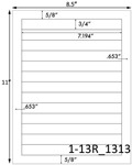 7.194 x 3/4 Rectangle <BR>Brown Kraft Printed Label Sheet<BR><B>USUALLY SHIPS IN 2-3 BUSINESS DAYS</B>