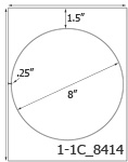 8 Diameter Round Circle<BR>White Water-resistant Polyester Printed Label Sheet<BR><B>USUALLY SHIPS IN 2-3 BUSINESS DAYS</B>