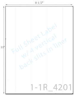 8 1/2 x 11 Rectangle w/ 4 Vert Slit<BR>Brown Kraft Printed Label Sheet<BR><B>USUALLY SHIPS IN 2-3 BUSINESS DAYS</B>