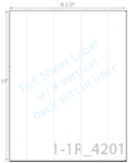 8 1/2 x 11 Rectangle w/ 4 Vert Slit<BR>Clear Matte Polyester Printed Label Sheet<BR><B>USUALLY SHIPS IN 2-3 BUSINESS DAYS</B>
