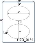 6 x 4 Oval<BR>Recycled White Printed Label Sheet<BR><B>USUALLY SHIPS IN 2-3 BUSINESS DAYS</B>