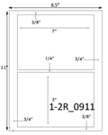 7 x 5 Rectangle <BR>Brown Kraft Printed Label Sheet<BR><B>USUALLY SHIPS IN 2-3 BUSINESS DAYS</B>