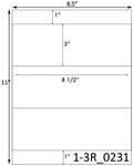 8 1/2 x 3 Rectangle <BR>Brown Kraft Printed Label Sheet<BR><B>USUALLY SHIPS IN 2-3 BUSINESS DAYS</B>