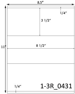 8 1/2 x 3 1/2 Rectangle <BR>Brown Kraft Printed Label Sheet<BR><B>USUALLY SHIPS IN 2-3 BUSINESS DAYS</B>