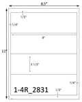 8 x 2 1/2 Rectangle <BR>Brown Kraft Printed Label Sheet<BR><B>USUALLY SHIPS IN 2-3 BUSINESS DAYS</B>