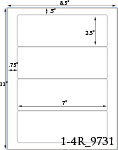 7 x 2 1/2 Rectangle <BR>Brown Kraft Printed Label Sheet<BR><B>USUALLY SHIPS IN 2-3 BUSINESS DAYS</B>