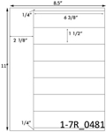 6 3/8 x 1 1/2 Rectangle<BR>Brown Kraft Printed Label Sheet<BR><B>USUALLY SHIPS IN 2-3 BUSINESS DAYS</B>