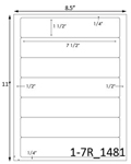 7 1/2 x 1 1/2 Rectangle <BR>Brown Kraft Printed Label Sheet<BR><B>USUALLY SHIPS IN 2-3 BUSINESS DAYS</B>