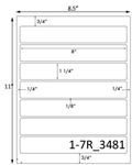 8 x 1 1/4 Rectangle<BR>Brown Kraft Printed Label Sheet<BR><B>USUALLY SHIPS IN 2-3 BUSINESS DAYS</B>