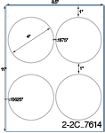 4 Diameter Round Circle<BR>White Water-resistant Polyester Printed Label Sheet<BR><B>USUALLY SHIPS IN 2-3 BUSINESS DAYS</B>