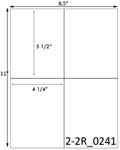 4 1/4 x 5 1/2 Rectangle <BR>Brown Kraft Printed Label Sheet<BR><B>USUALLY SHIPS IN 2-3 BUSINESS DAYS</B>