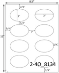 3 x 2 Oval<BR>Recycled White Printed Label Sheet<BR><B>USUALLY SHIPS IN 2-3 BUSINESS DAYS</B>