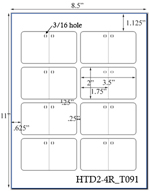 3 1/2 x 2 Rectangle Folding Card w/ pre-drilled 3/16 hole<BR>Brown Kraft Custom Printed Micro-nikked Hang Tag Sheet<BR><B>USUALLY SHIPS IN 2-3 BUSINESS DAYS</B>