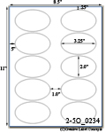3 1/4 x 2 Oval<BR>Recycled White Printed Label Sheet<BR><B>USUALLY SHIPS IN 2-3 BUSINESS DAYS</B>