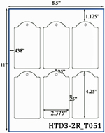 2.375 x 4.25 Dome-top Rectangle w/ pre-drilled 3/16 hole<BR>Brown Kraft Custom Printed Micro-nikked Hang Tag Sheet<BR><B>USUALLY SHIPS IN 2-3 BUSINESS DAYS</B>
