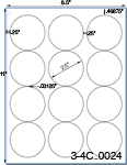 2 1/2 Diameter Round Circle<BR>White Water-resistant Polyester Printed Label Sheet<BR><B>USUALLY SHIPS IN 2-3 BUSINESS DAYS</B>