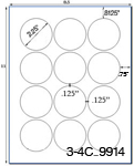 2 1/4 Diameter Round Circle<BR>White Water-resistant Polyester Printed Label Sheet<BR><B>USUALLY SHIPS IN 2-3 BUSINESS DAYS</B>