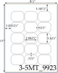 2.0910 x 1.6276 Rectangle <BR>Clear Matte Polyester Printed Label Sheets<BR><B>USUALLY SHIPS IN 2-3 BUSINESS DAYS</B>