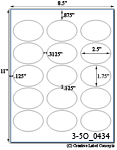 2 1/2 x 1 3/4 Oval<BR>Recycled White Printed Label Sheet<BR><B>USUALLY SHIPS IN 2-3 BUSINESS DAYS</B>