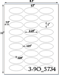 2 1/4 x 1 Oval<BR>Recycled White Printed Label Sheet<BR><B>USUALLY SHIPS IN 2-3 BUSINESS DAYS</B>